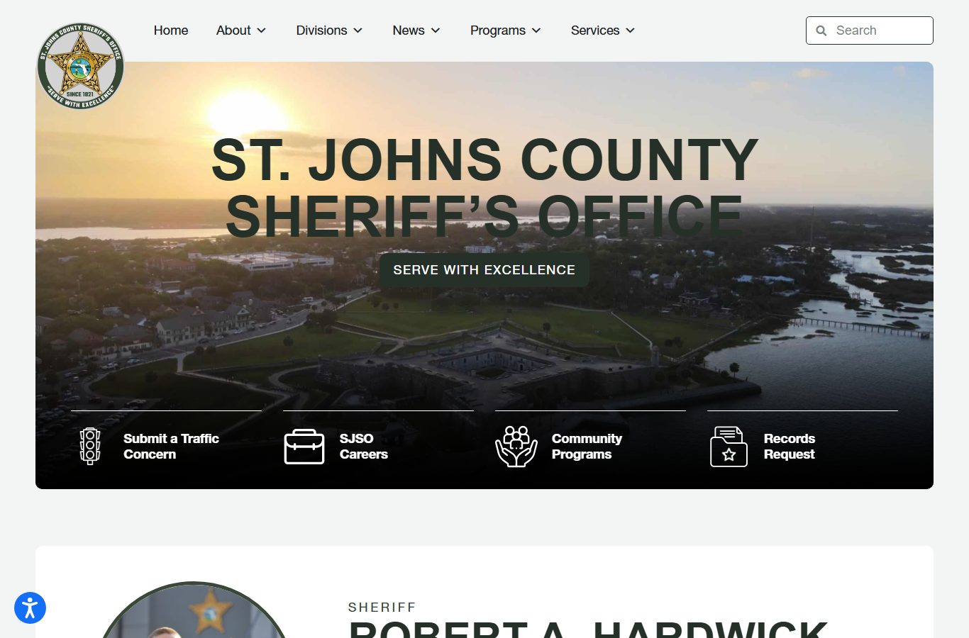 St. Johns County inmate and jail records on the Sheriff's Office homepage
