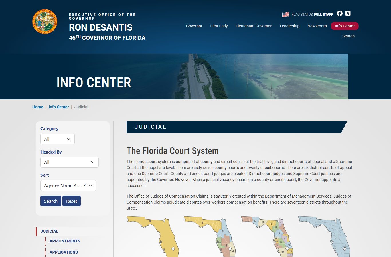 St. Johns County Court Florida Governor judicial branch overview